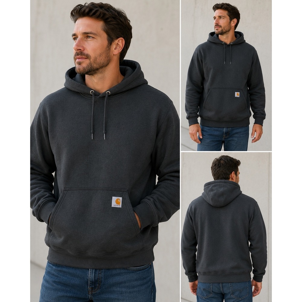 Carhartt Rain Defender Paxton Heavyweight Hoodie Mens Medium Carbon Gray 100615